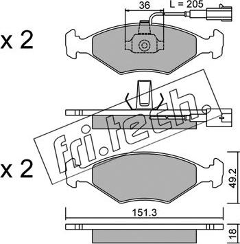 Fri.Tech. 282.0 - Kit de plaquettes de frein, frein à disque cwaw.fr