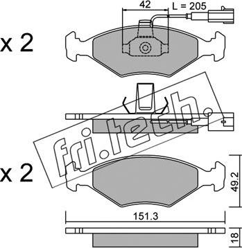 Fri.Tech. 282.1 - Kit de plaquettes de frein, frein à disque cwaw.fr