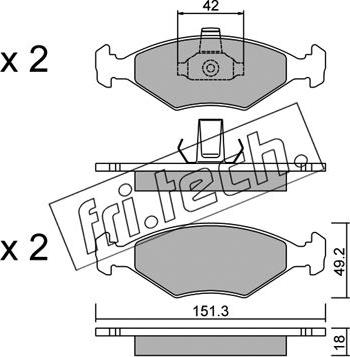 Fri.Tech. 282.2 - Kit de plaquettes de frein, frein à disque cwaw.fr