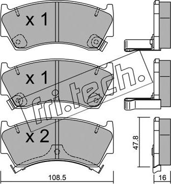 Fri.Tech. 287.0 - Kit de plaquettes de frein, frein à disque cwaw.fr