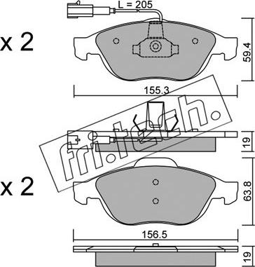 Fri.Tech. 229.0 - Kit de plaquettes de frein, frein à disque cwaw.fr