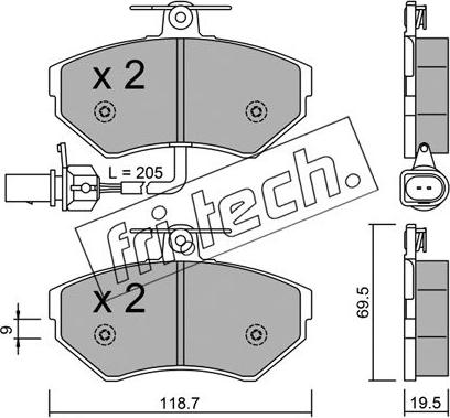 Fri.Tech. 224.2 - Kit de plaquettes de frein, frein à disque cwaw.fr