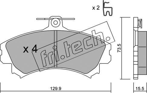 Fri.Tech. 225.0 - Kit de plaquettes de frein, frein à disque cwaw.fr