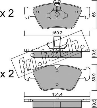 Fri.Tech. 228.0 - Kit de plaquettes de frein, frein à disque cwaw.fr