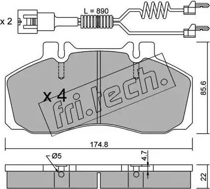 Fri.Tech. 275.0W - Kit de plaquettes de frein, frein à disque cwaw.fr