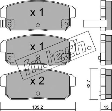 Fri.Tech. 749.0 - Kit de plaquettes de frein, frein à disque cwaw.fr