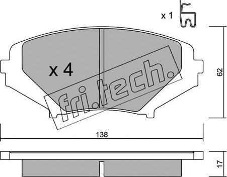 Fri.Tech. 748.0 - Kit de plaquettes de frein, frein à disque cwaw.fr