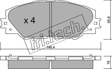 Fri.Tech. 764.0 - Kit de plaquettes de frein, frein à disque cwaw.fr