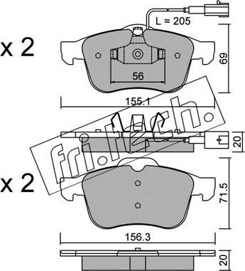 Fri.Tech. 719.0 - Kit de plaquettes de frein, frein à disque cwaw.fr