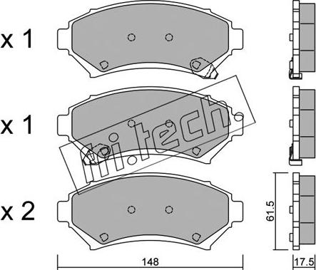 Fri.Tech. 712.0 - Kit de plaquettes de frein, frein à disque cwaw.fr