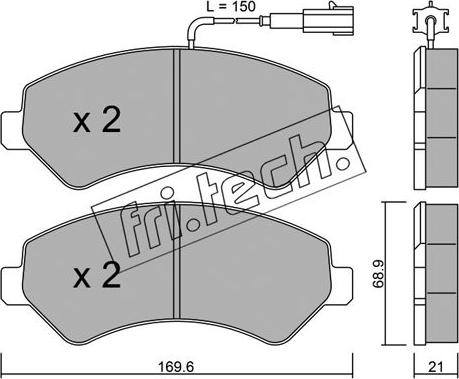 Fri.Tech. 725.2 - Kit de plaquettes de frein, frein à disque cwaw.fr