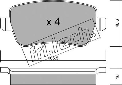 Fri.Tech. 722.0 - Kit de plaquettes de frein, frein à disque cwaw.fr