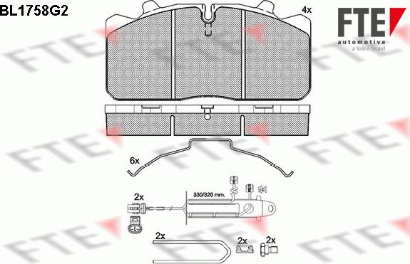 FTE BL1758G2 - Kit de plaquettes de frein, frein à disque cwaw.fr