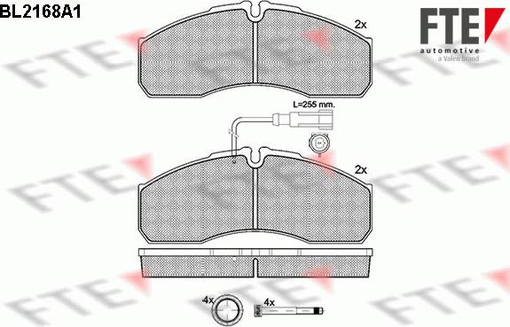 FTE 9500069 - Kit de plaquettes de frein, frein à disque cwaw.fr