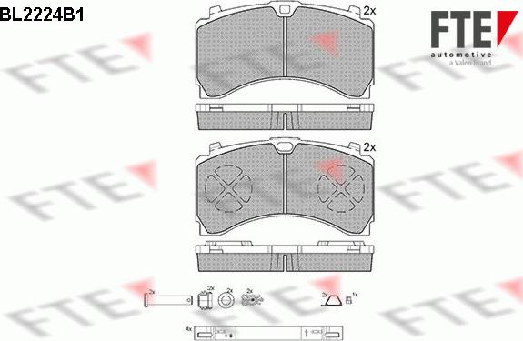 FTE 9500009 - Kit de plaquettes de frein, frein à disque cwaw.fr