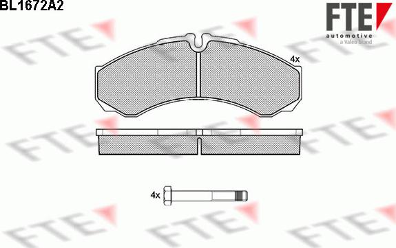 FTE 9500002 - Kit de plaquettes de frein, frein à disque cwaw.fr