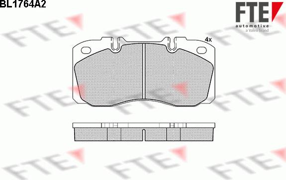 FTE 9500013 - Kit de plaquettes de frein, frein à disque cwaw.fr