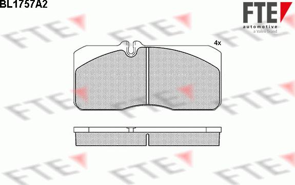 FTE 9500035 - Kit de plaquettes de frein, frein à disque cwaw.fr