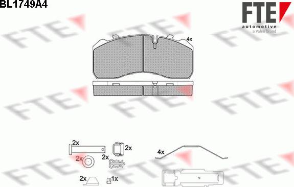 FTE BL1749A4 - Kit de plaquettes de frein, frein à disque cwaw.fr