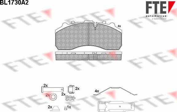 FTE 9500023 - Kit de plaquettes de frein, frein à disque cwaw.fr