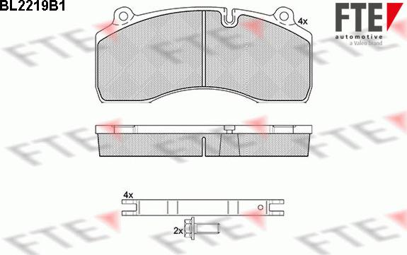 FTE 9500075 - Kit de plaquettes de frein, frein à disque cwaw.fr