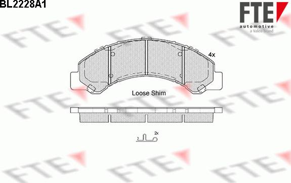 FTE 9500078 - Kit de plaquettes de frein, frein à disque cwaw.fr