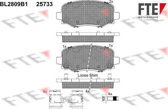 FTE 9010999 - Kit de plaquettes de frein, frein à disque cwaw.fr