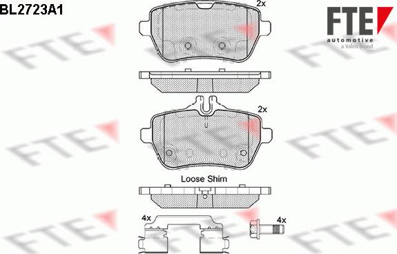 FTE 9010948 - Kit de plaquettes de frein, frein à disque cwaw.fr