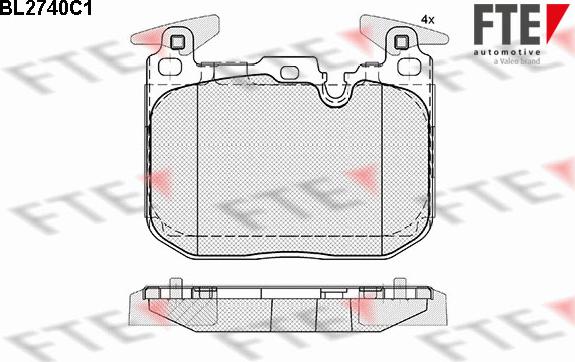 FTE 9010955 - Kit de plaquettes de frein, frein à disque cwaw.fr