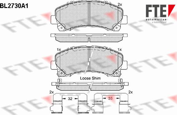 FTE BL2730A1 - Kit de plaquettes de frein, frein à disque cwaw.fr