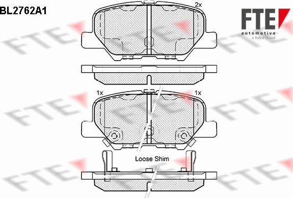 FTE BL2762A1 - Kit de plaquettes de frein, frein à disque cwaw.fr