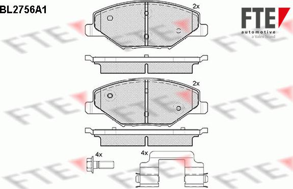 FTE BL2756A1 - Kit de plaquettes de frein, frein à disque cwaw.fr