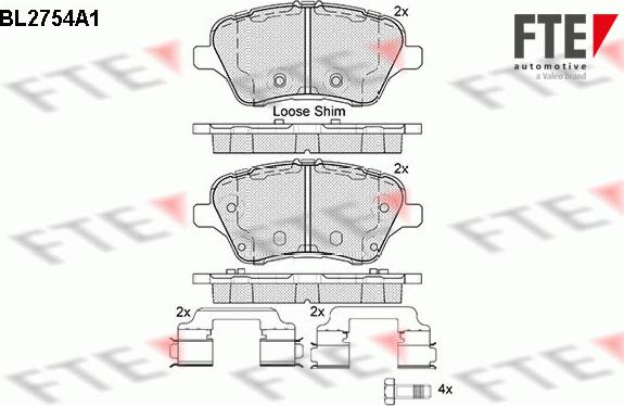 FTE BL2754A1 - Kit de plaquettes de frein, frein à disque cwaw.fr