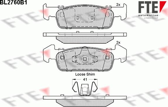 FTE 9010968 - Kit de plaquettes de frein, frein à disque cwaw.fr