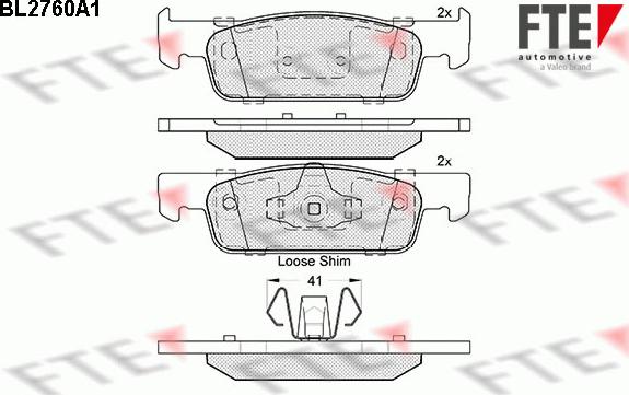 FTE BL2760A1 - Kit de plaquettes de frein, frein à disque cwaw.fr