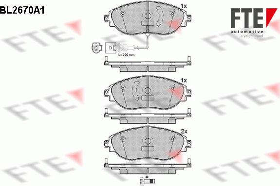 FTE 9010905 - Kit de plaquettes de frein, frein à disque cwaw.fr