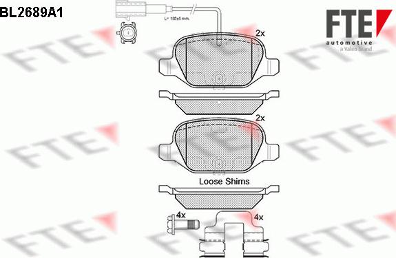 FTE BL2689A1 - Kit de plaquettes de frein, frein à disque cwaw.fr