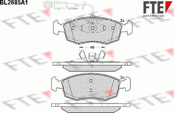 FTE 9010915 - Kit de plaquettes de frein, frein à disque cwaw.fr