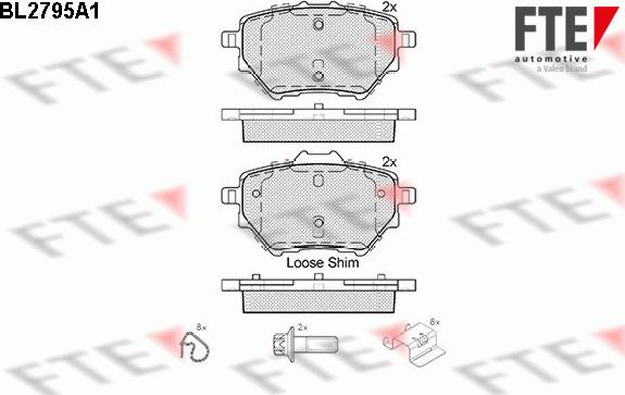 FTE 9010988 - Kit de plaquettes de frein, frein à disque cwaw.fr