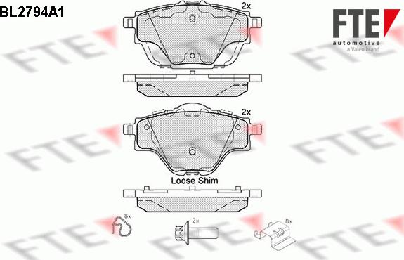 FTE 9010987 - Kit de plaquettes de frein, frein à disque cwaw.fr