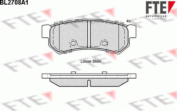 FTE BL2708A1 - Kit de plaquettes de frein, frein à disque cwaw.fr