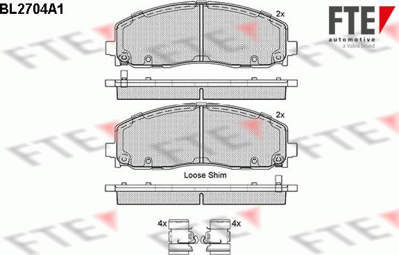 FTE BL2704A1 - Kit de plaquettes de frein, frein à disque cwaw.fr