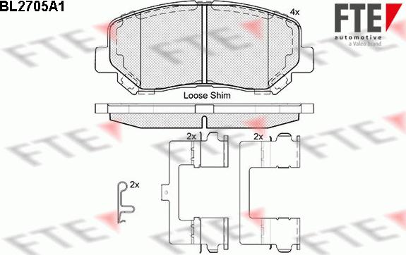 FTE 9010931 - Kit de plaquettes de frein, frein à disque cwaw.fr