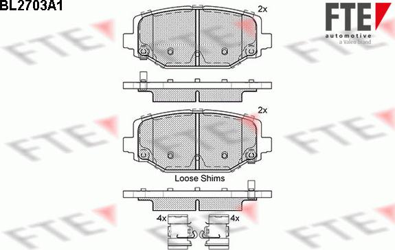 FTE BL2703A1 - Kit de plaquettes de frein, frein à disque cwaw.fr