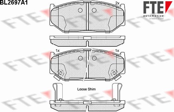 FTE 9010925 - Kit de plaquettes de frein, frein à disque cwaw.fr