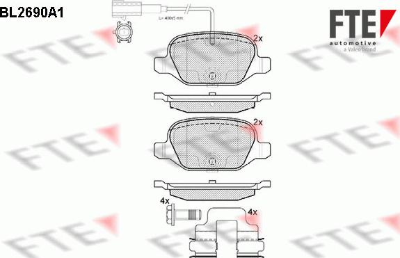 FTE 9010920 - Kit de plaquettes de frein, frein à disque cwaw.fr