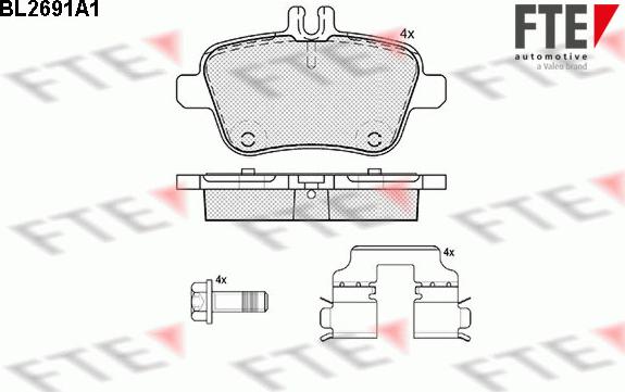 FTE 9010921 - Kit de plaquettes de frein, frein à disque cwaw.fr