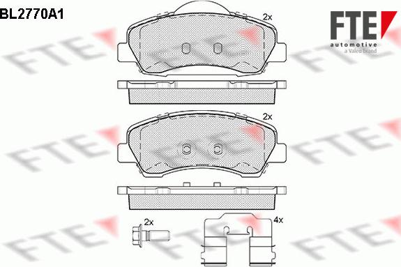 FTE 9010976 - Kit de plaquettes de frein, frein à disque cwaw.fr