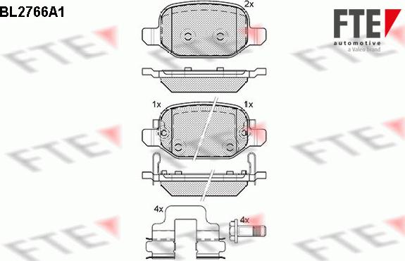 FTE 9010973 - Kit de plaquettes de frein, frein à disque cwaw.fr