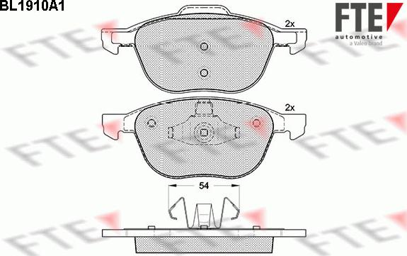 FTE BL1910A1 - Kit de plaquettes de frein, frein à disque cwaw.fr